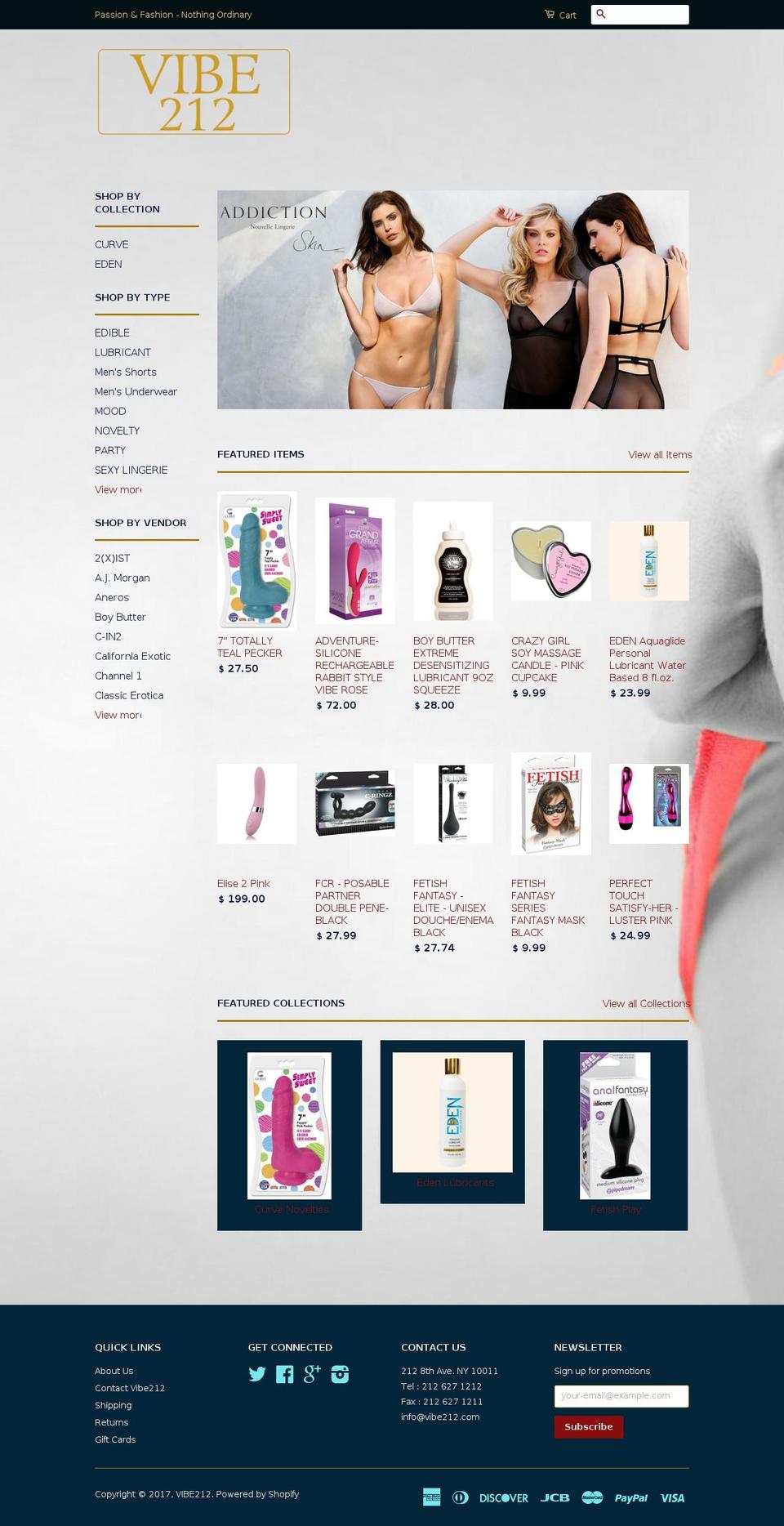 vibe212.com shopify website screenshot
