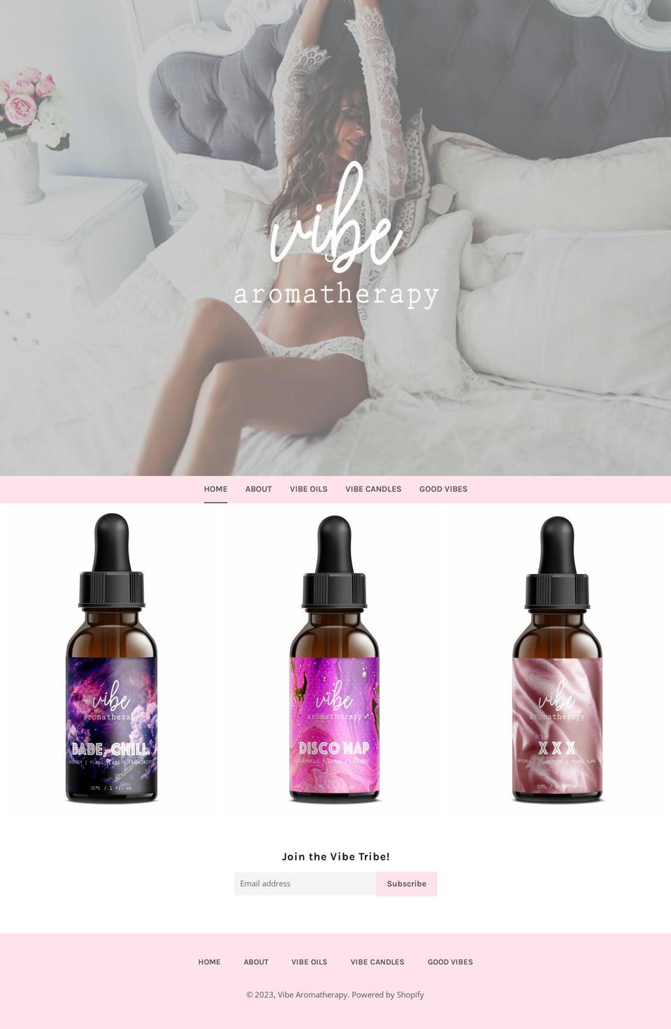 vibearomatherapy.com.au shopify website screenshot