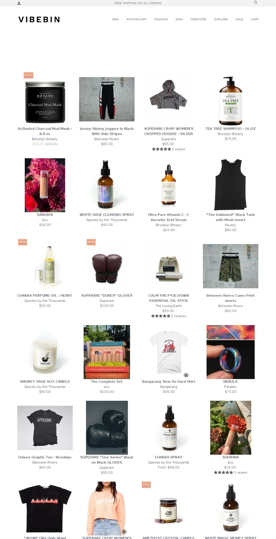 vibebin.com — Shopify storefront screenshot