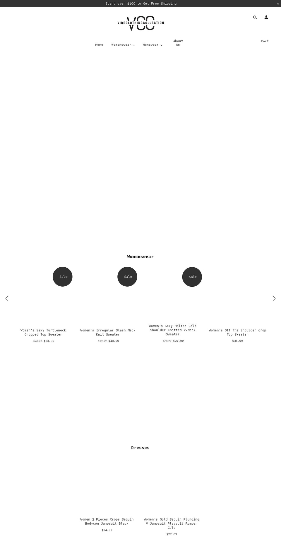 vibeclothingcollection.com shopify website screenshot