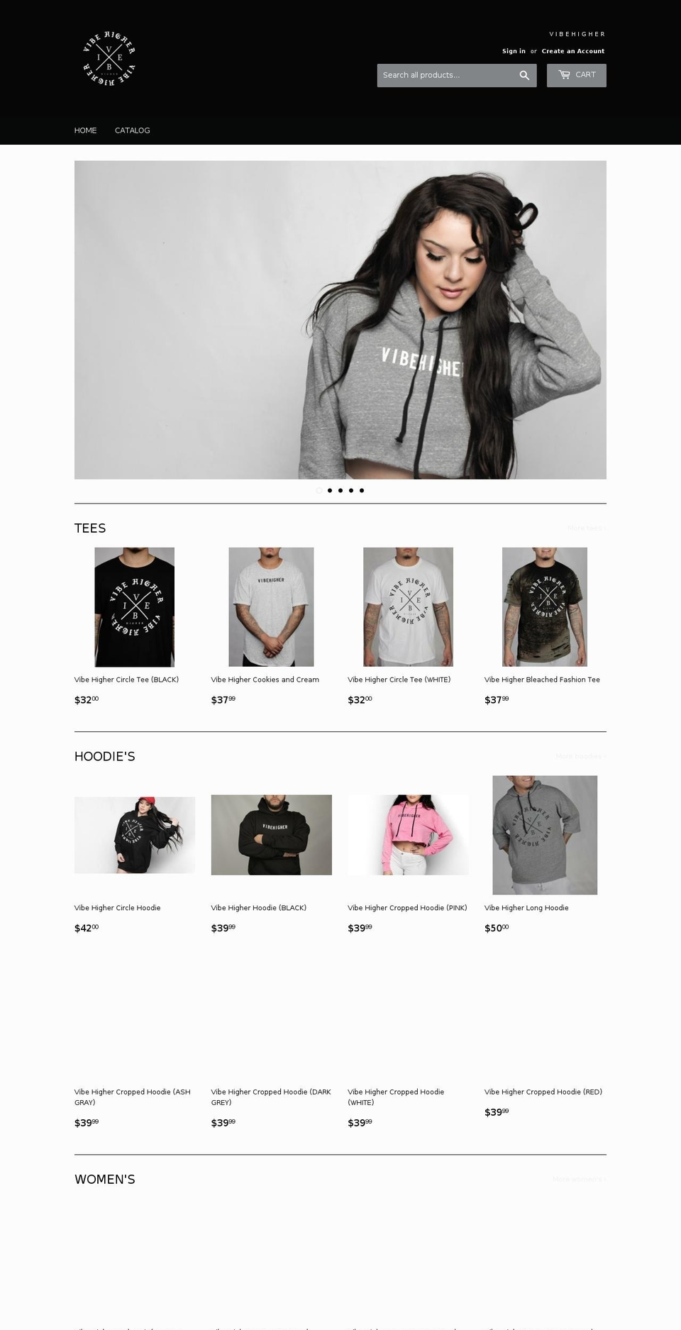 vibehigher.shop shopify website screenshot