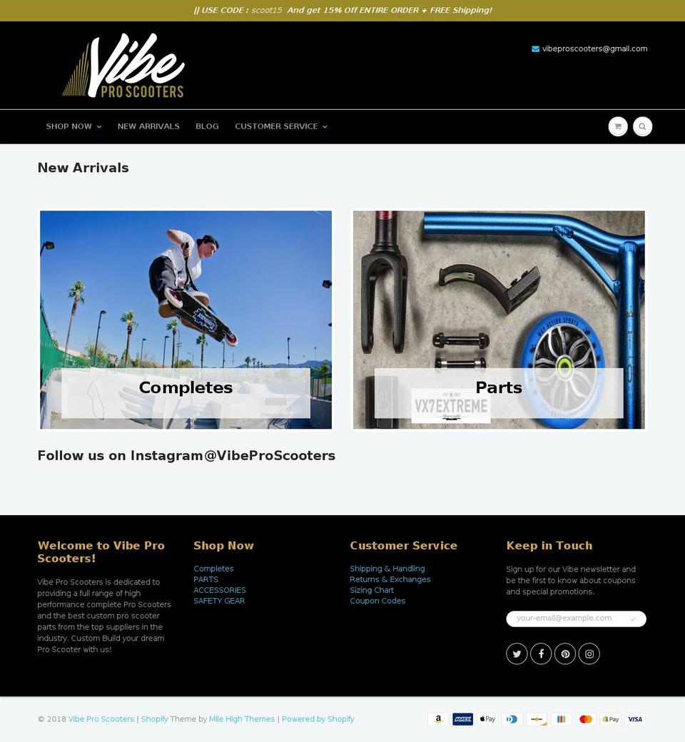 vibeproscooters.com — Shopify store on .com