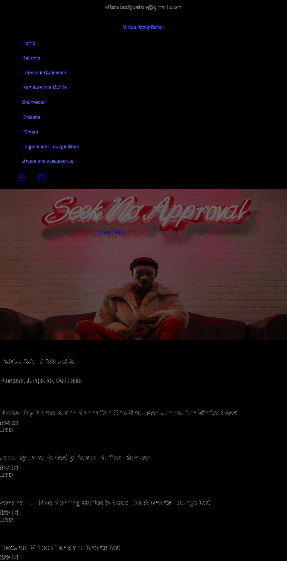 vibesbodysalon.com shopify website screenshot