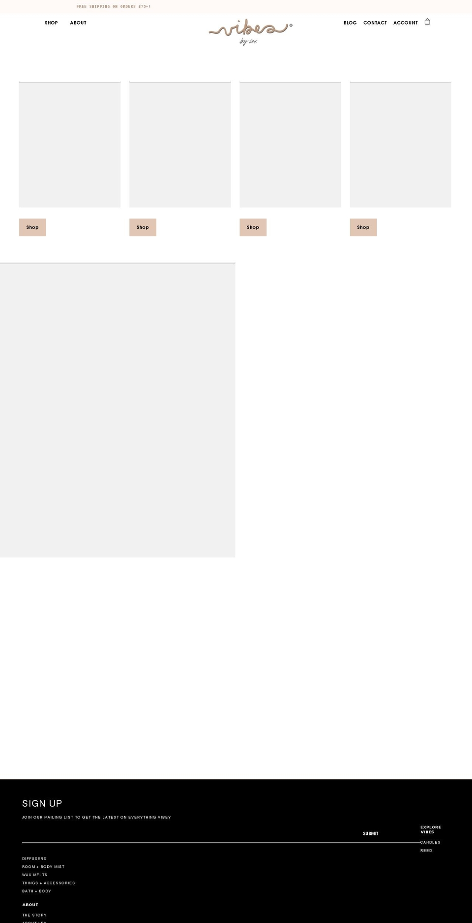 vibescandles.com shopify website screenshot