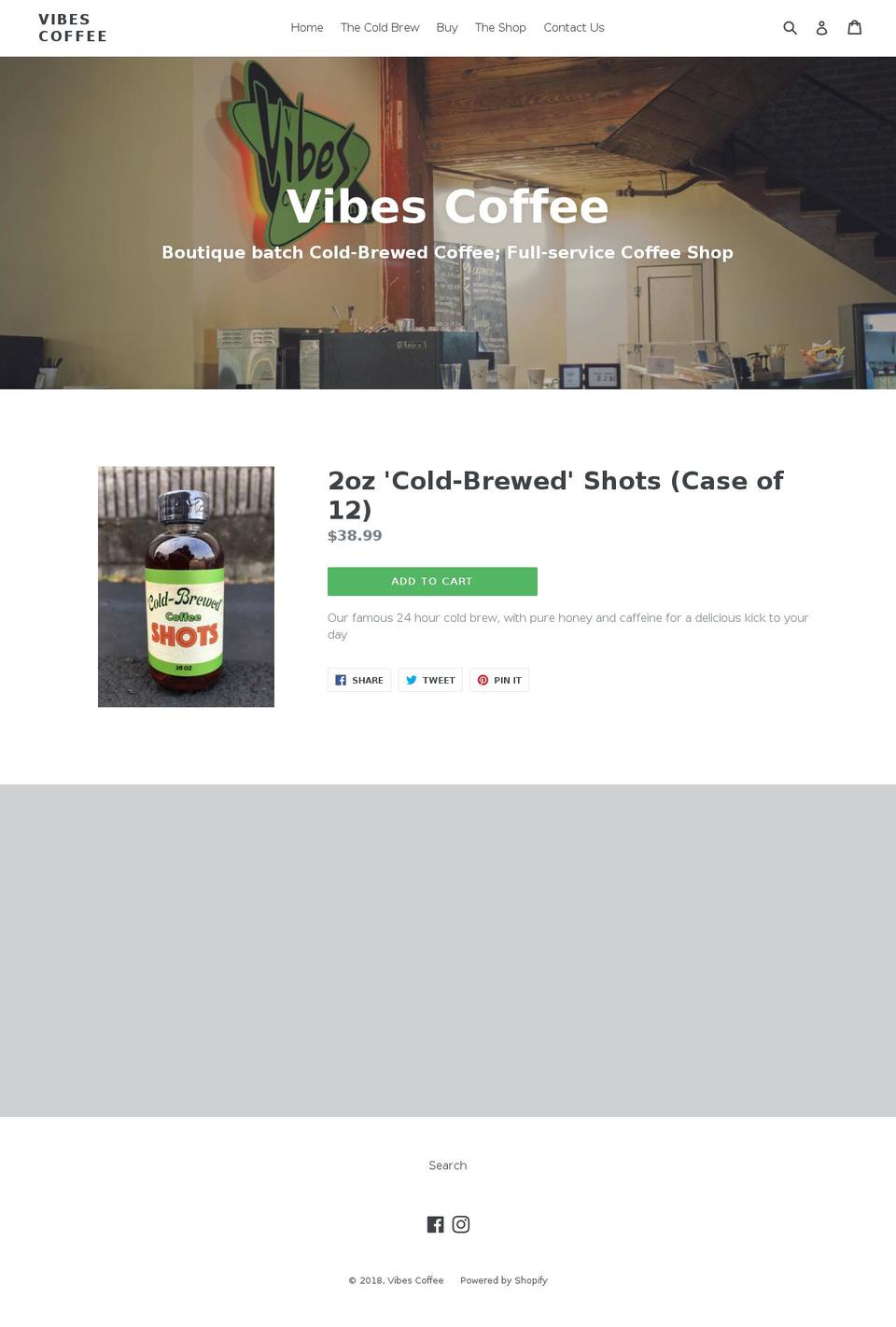 vibescoffee.com shopify website screenshot