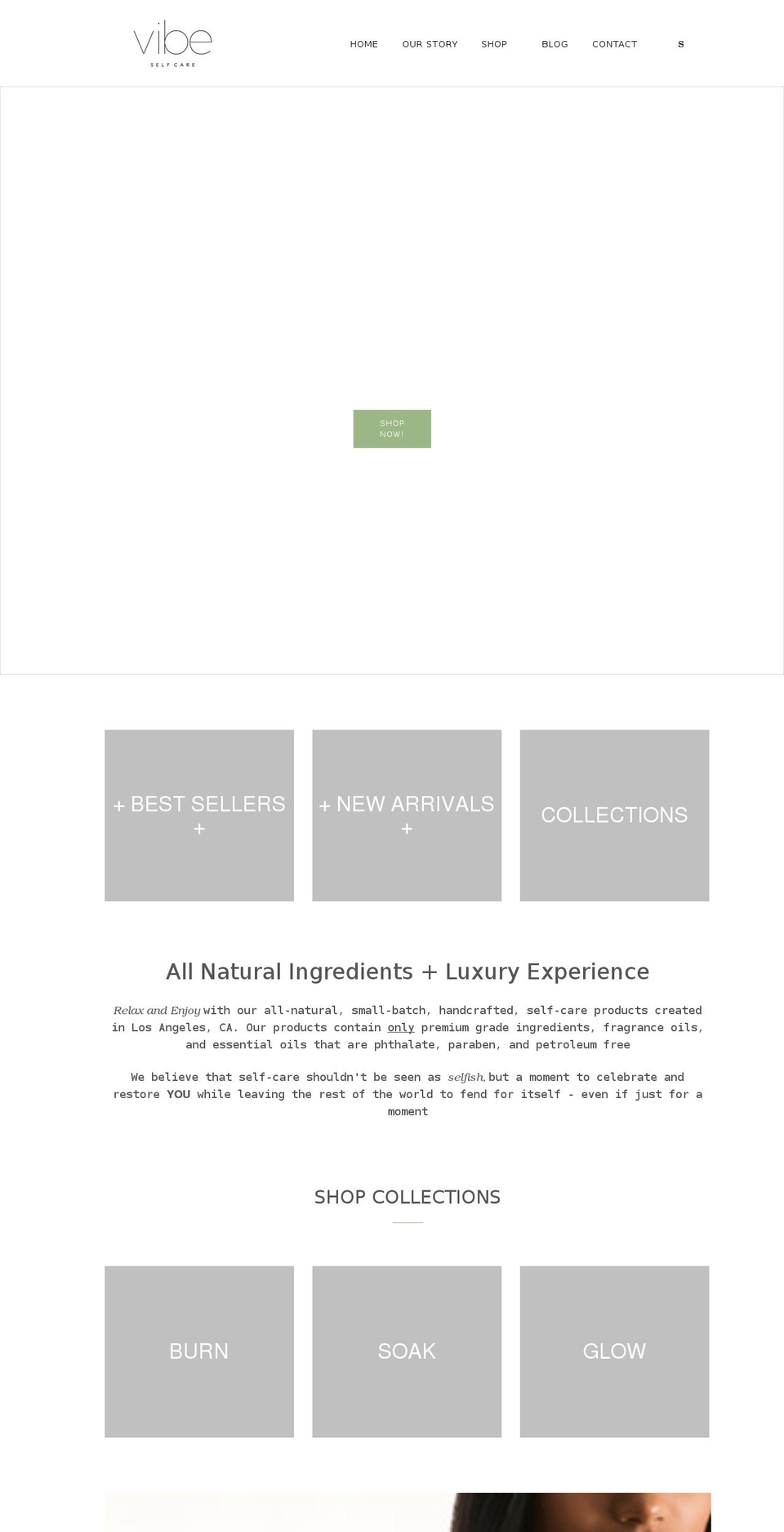 vibeselfcare.com shopify website screenshot