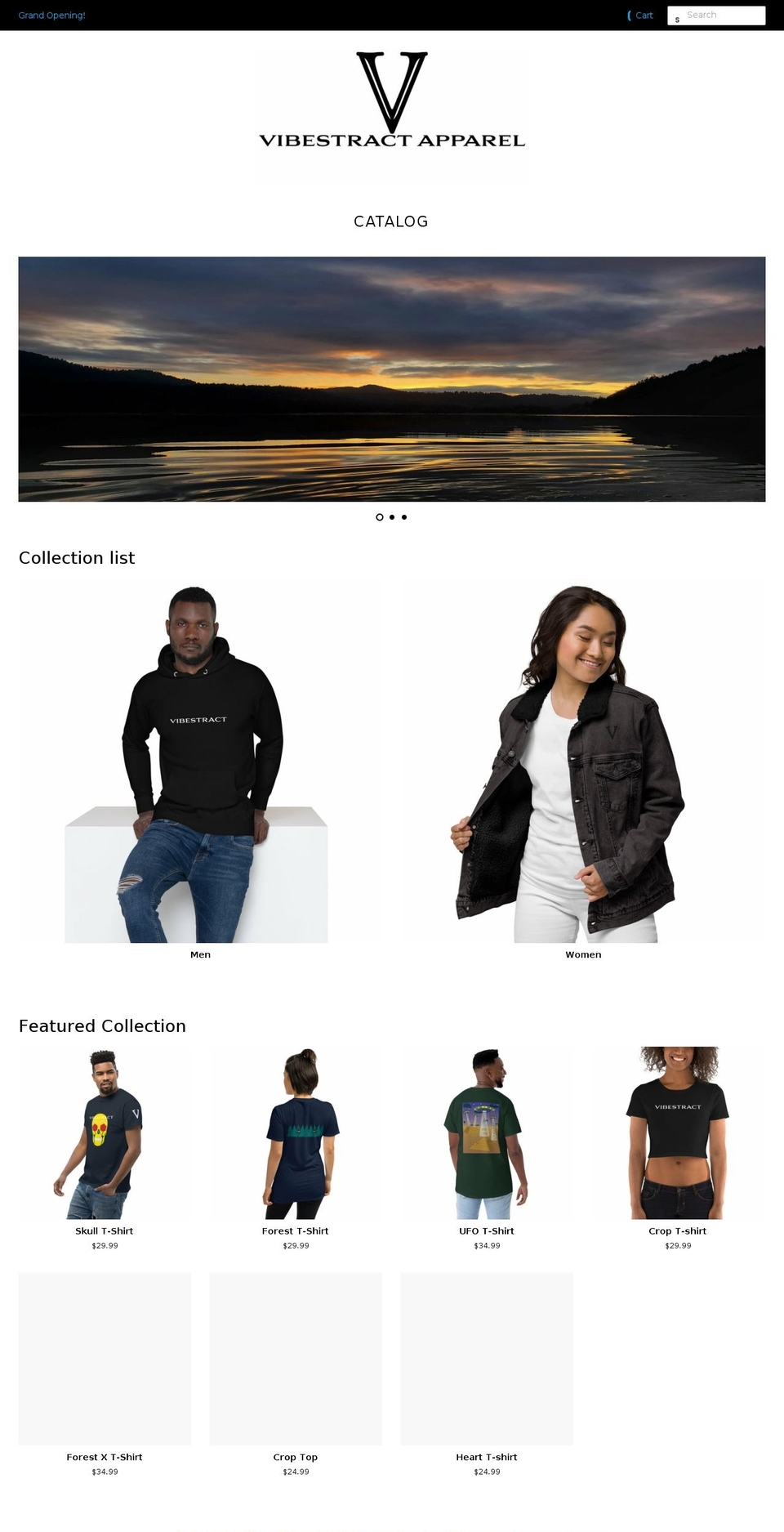 vibestractapparel.com shopify website screenshot