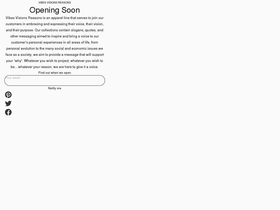 Copy of Ira Shopify theme site example vibesvisionsreasons.com