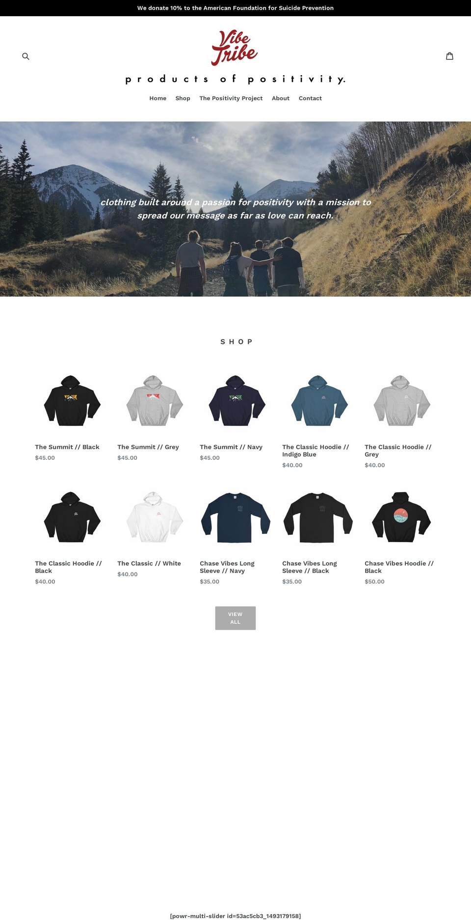 vibetribeco.com shopify website screenshot