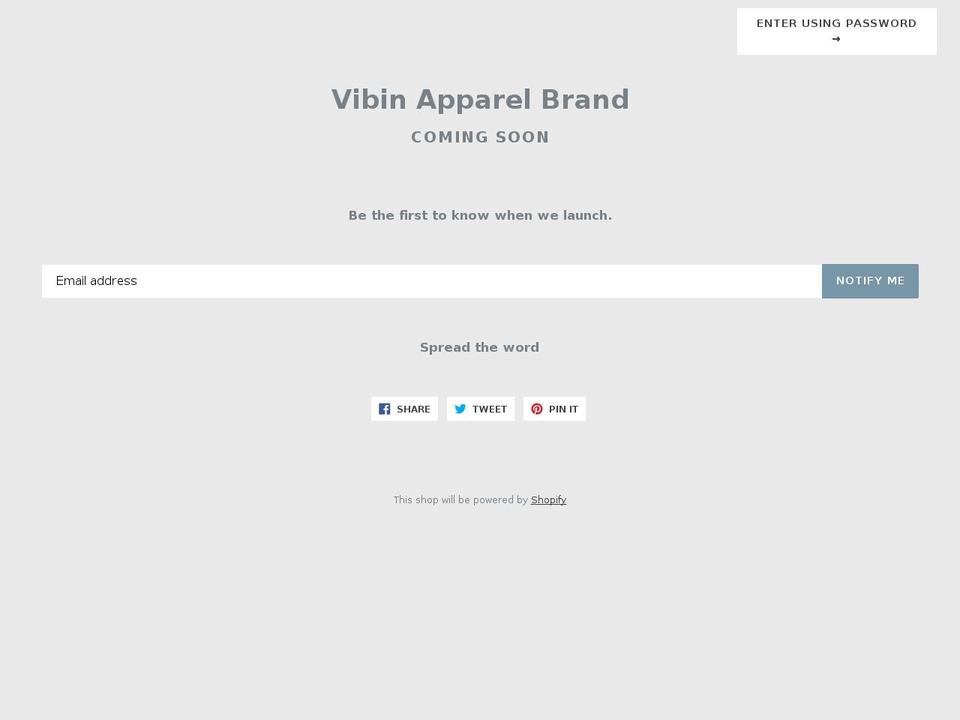 vibinapparel.com — Shopify storefront screenshot
