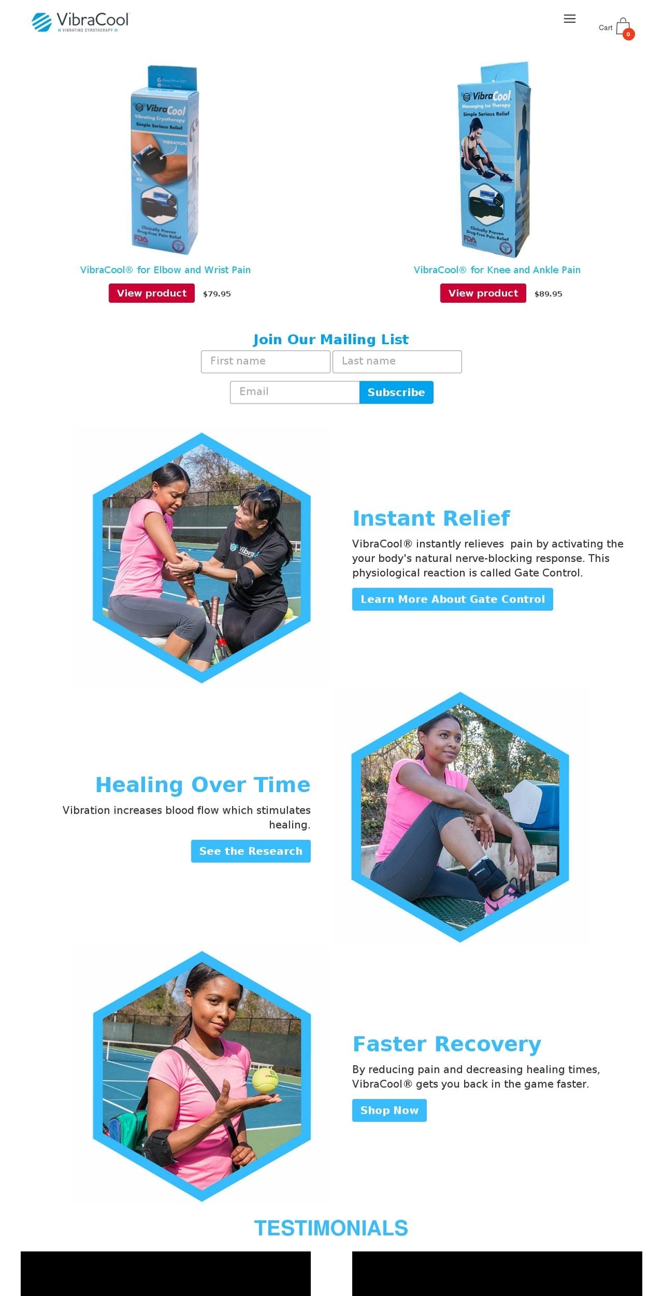 vibracool.com — Shopify storefront screenshot