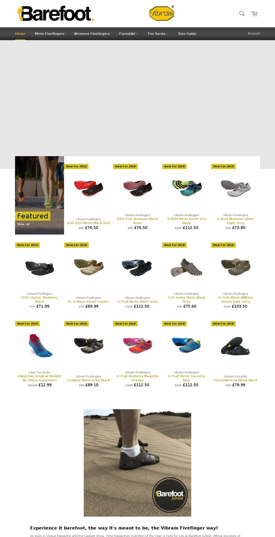 vibrams.com — Shopify storefront screenshot