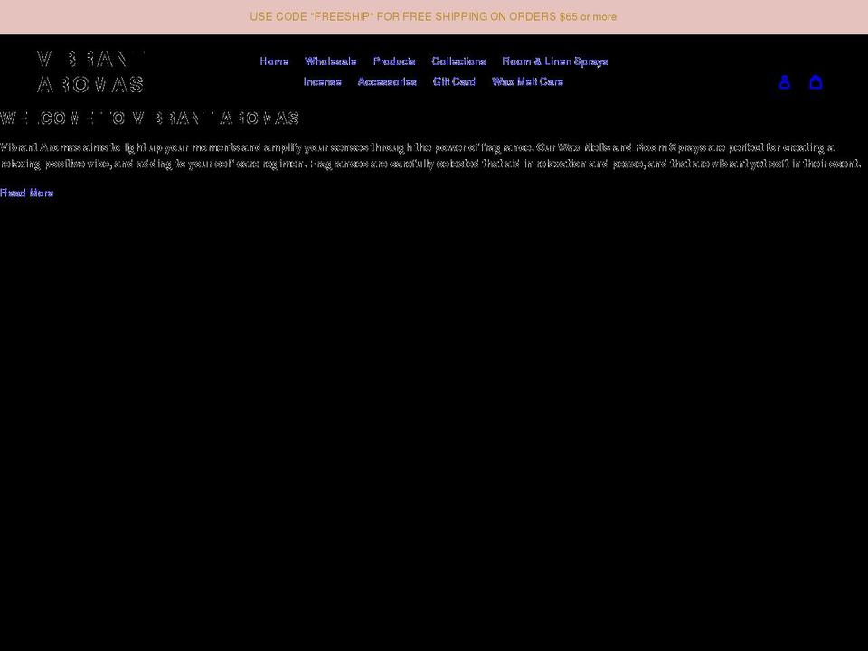 vibrant-aromas.com shopify website screenshot