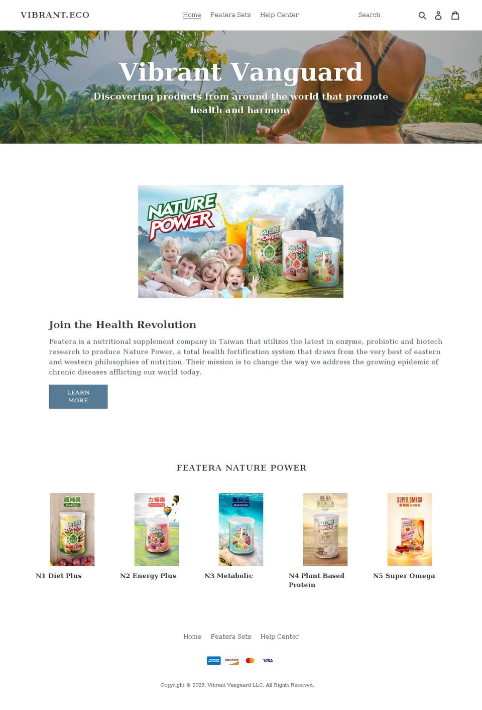 vibrant.eco shopify website screenshot