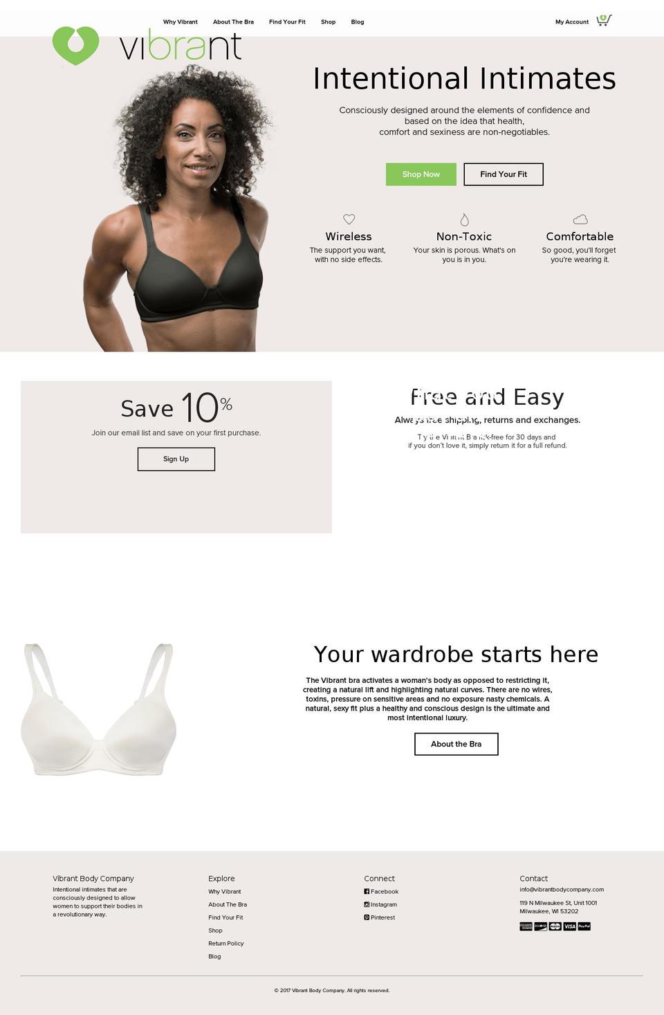 vibrantbodycompany.com shopify website screenshot