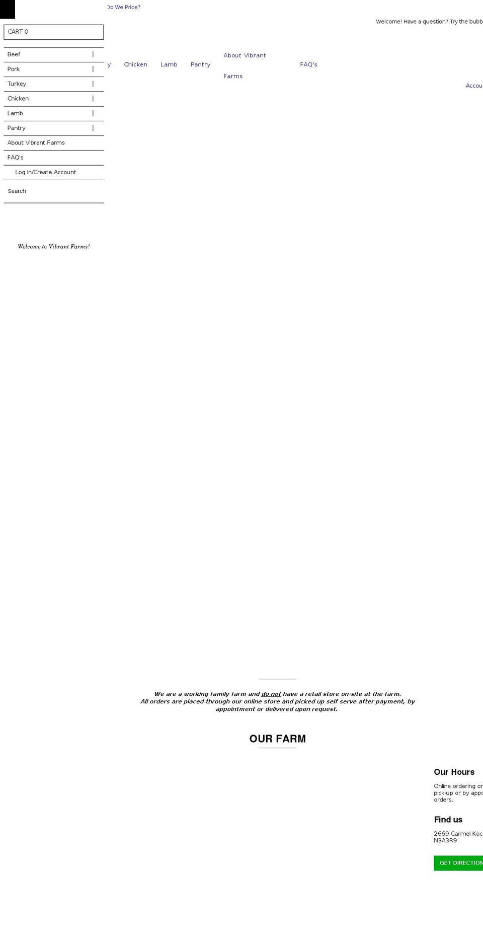 vibrantfarms.com shopify website screenshot