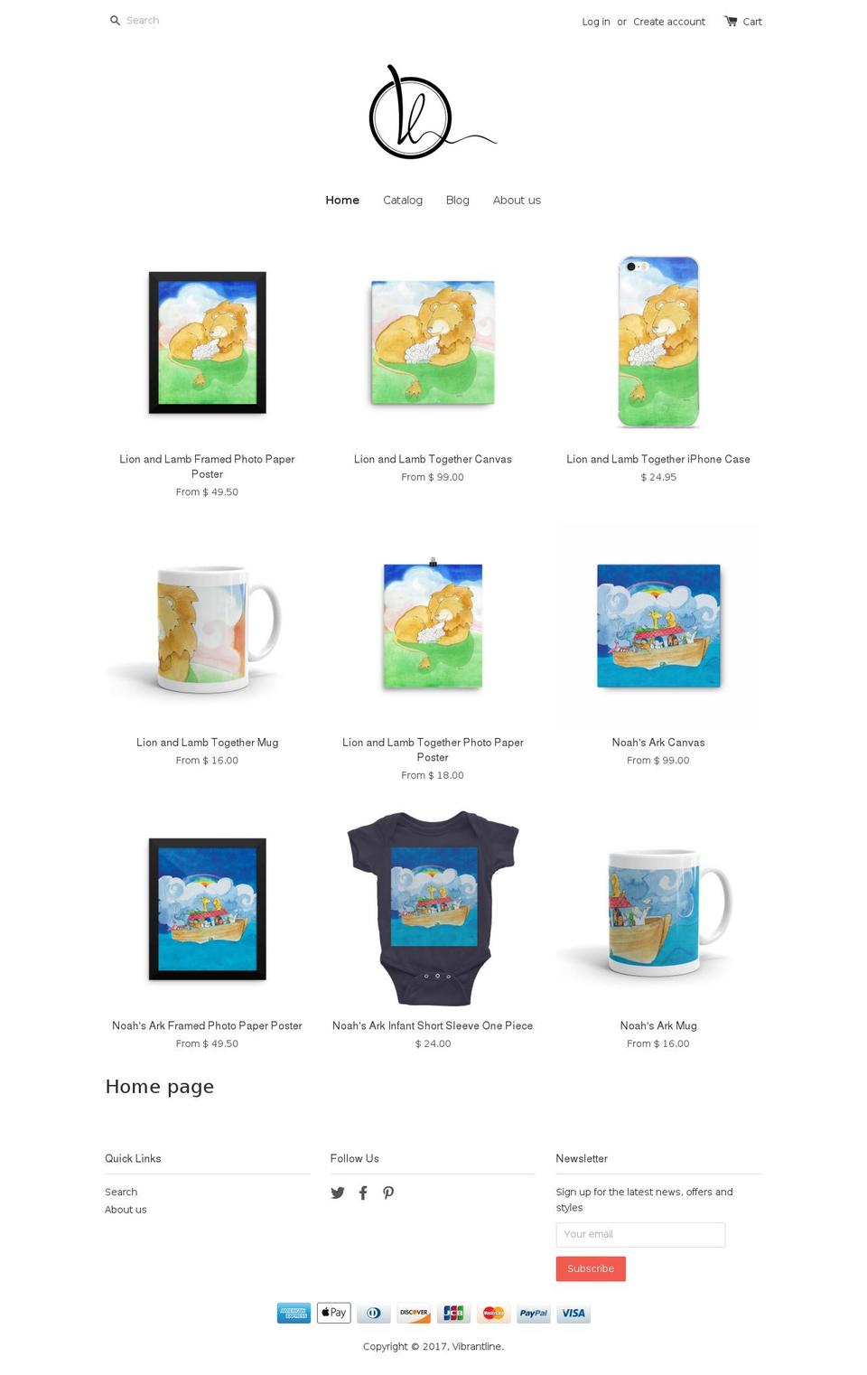 vibrantline.com shopify website screenshot
