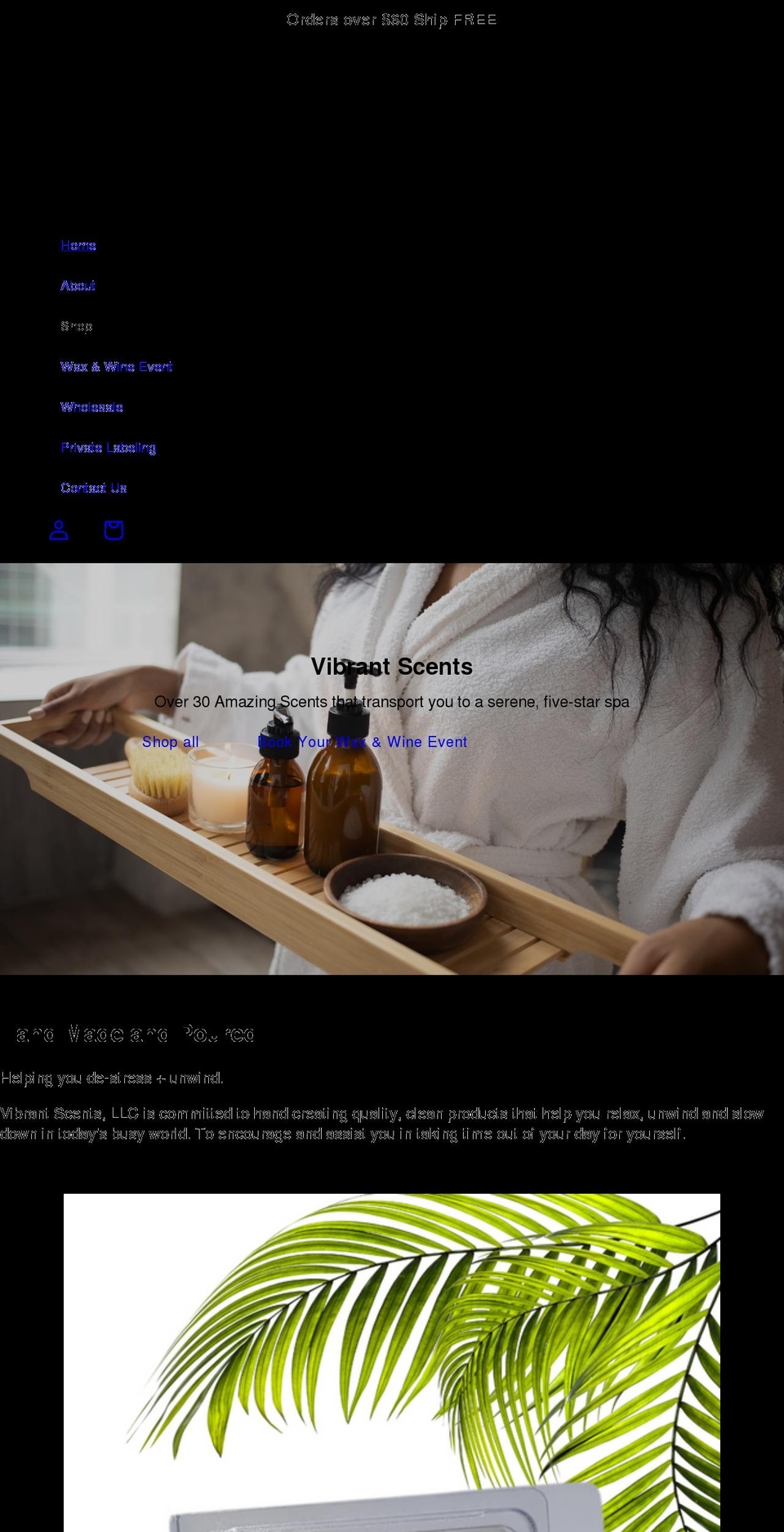 vibrantscents.org shopify website screenshot