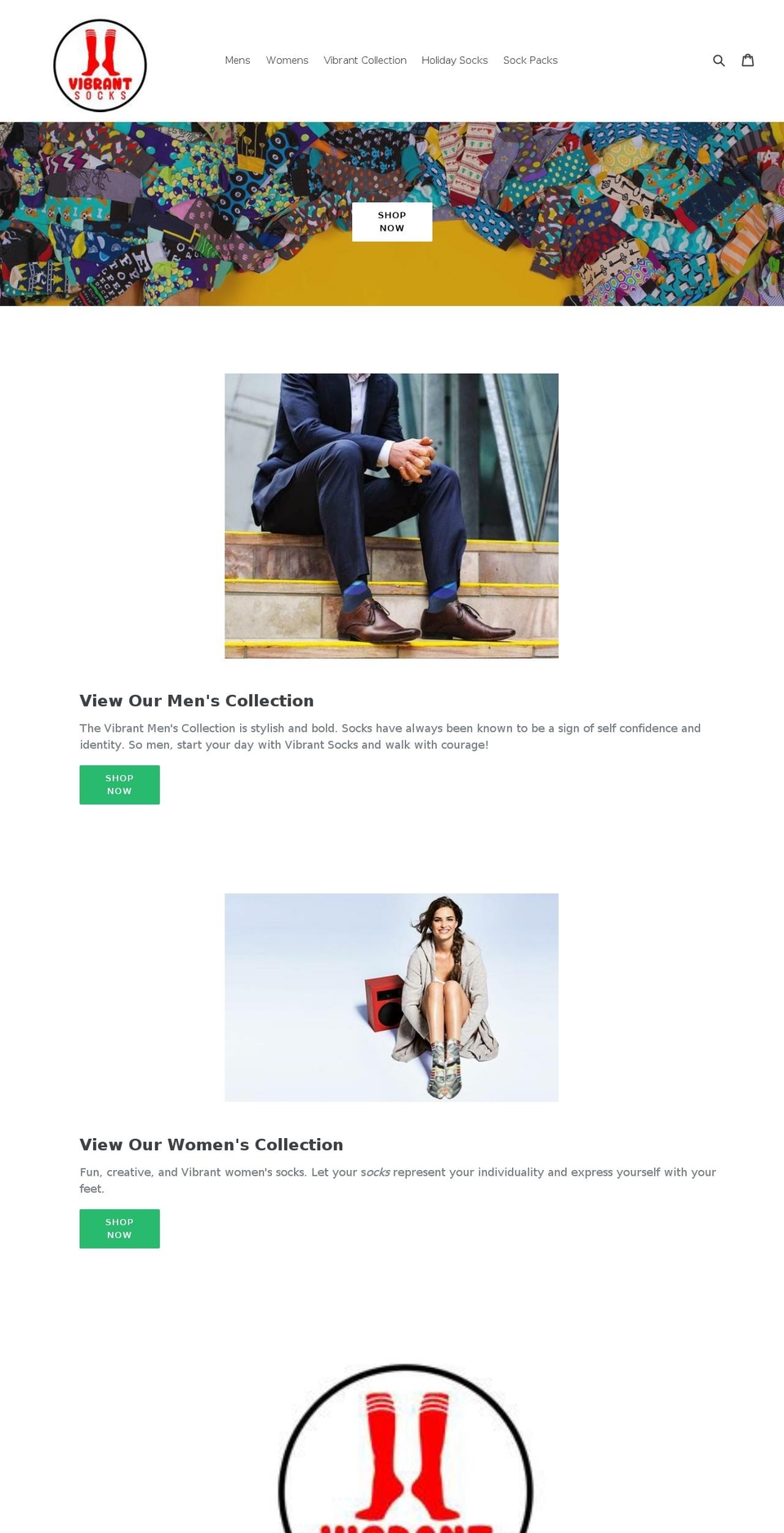 vibrantsocks.com — Shopify storefront screenshot