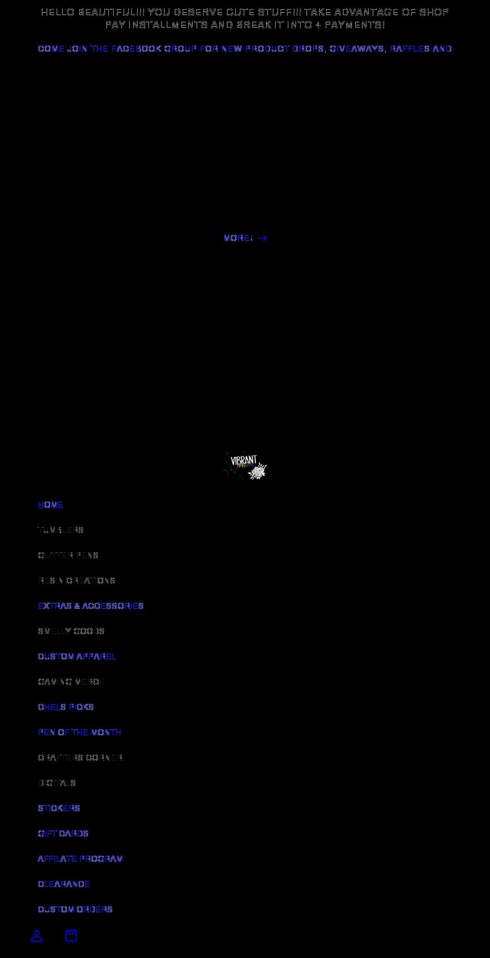 vibrantxpressions.com shopify website screenshot
