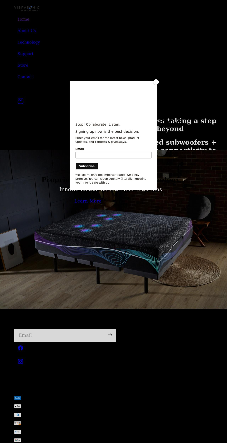 vibrasonic.com shopify website screenshot