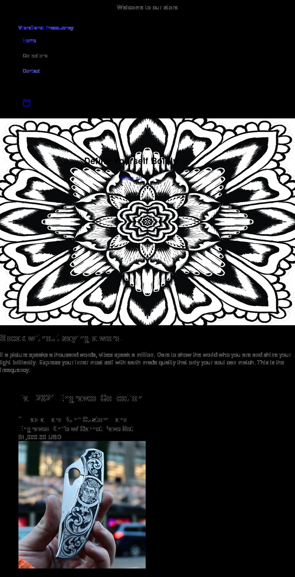 vibrationalfreequency.com shopify website screenshot