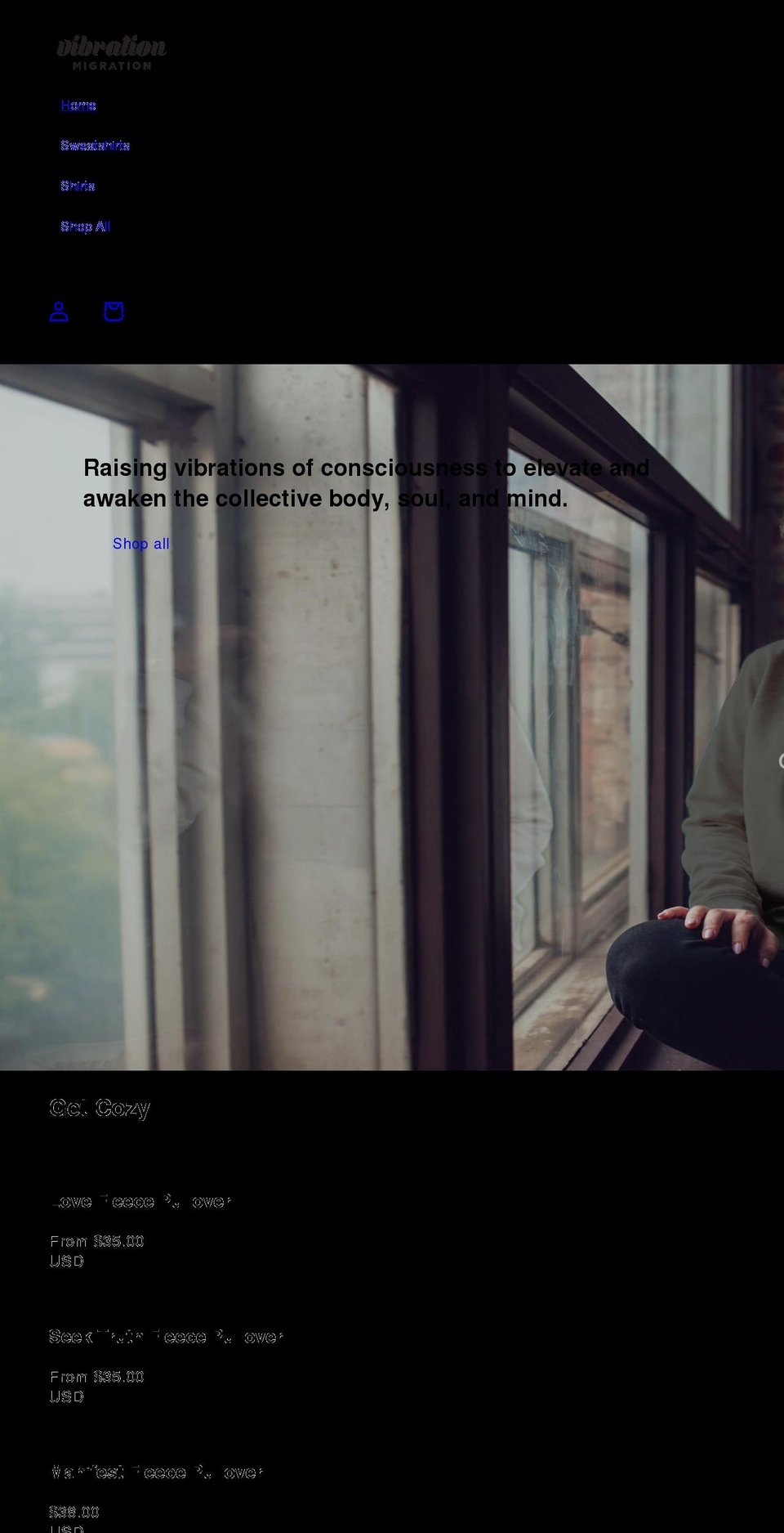 vibrationmigration.com shopify website screenshot