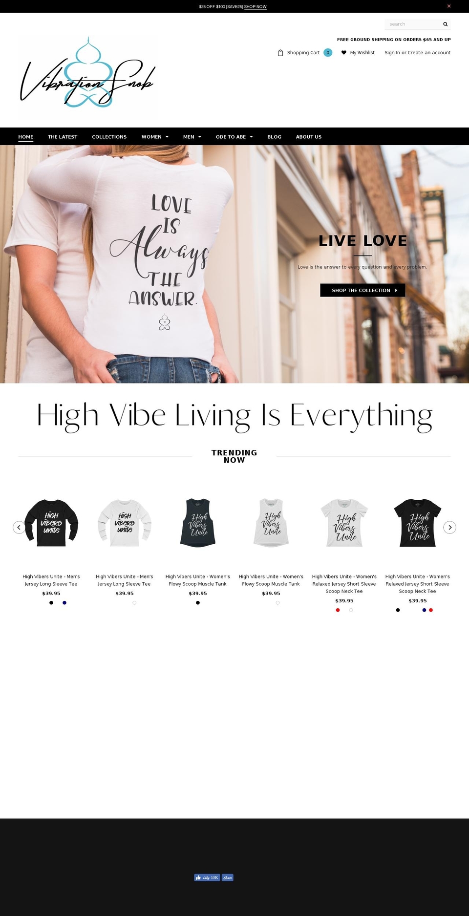 vibrationsnob.com shopify website screenshot