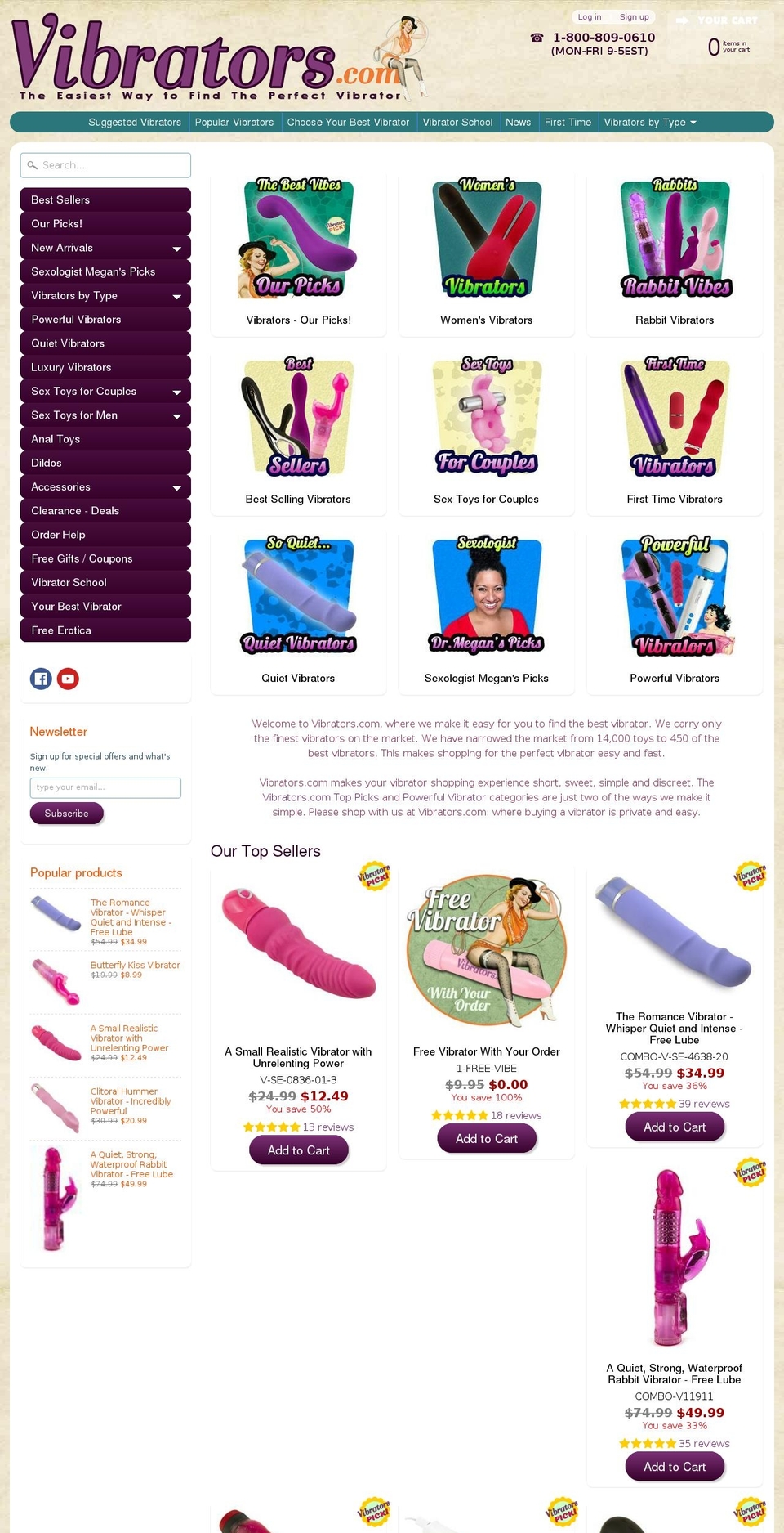 vibrators.com — Shopify storefront screenshot