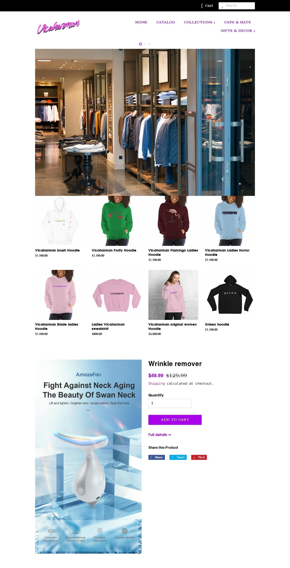vicaharman.com shopify website screenshot