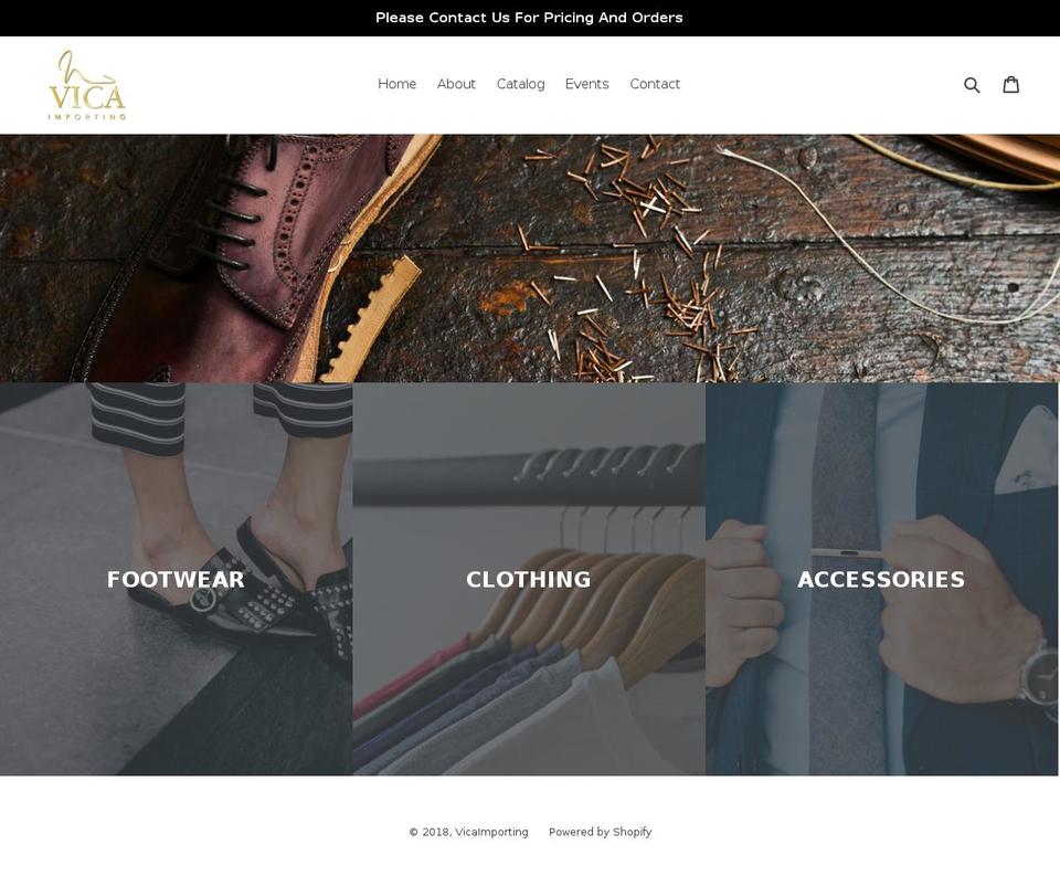 vicaimporting.com — Shopify storefront screenshot