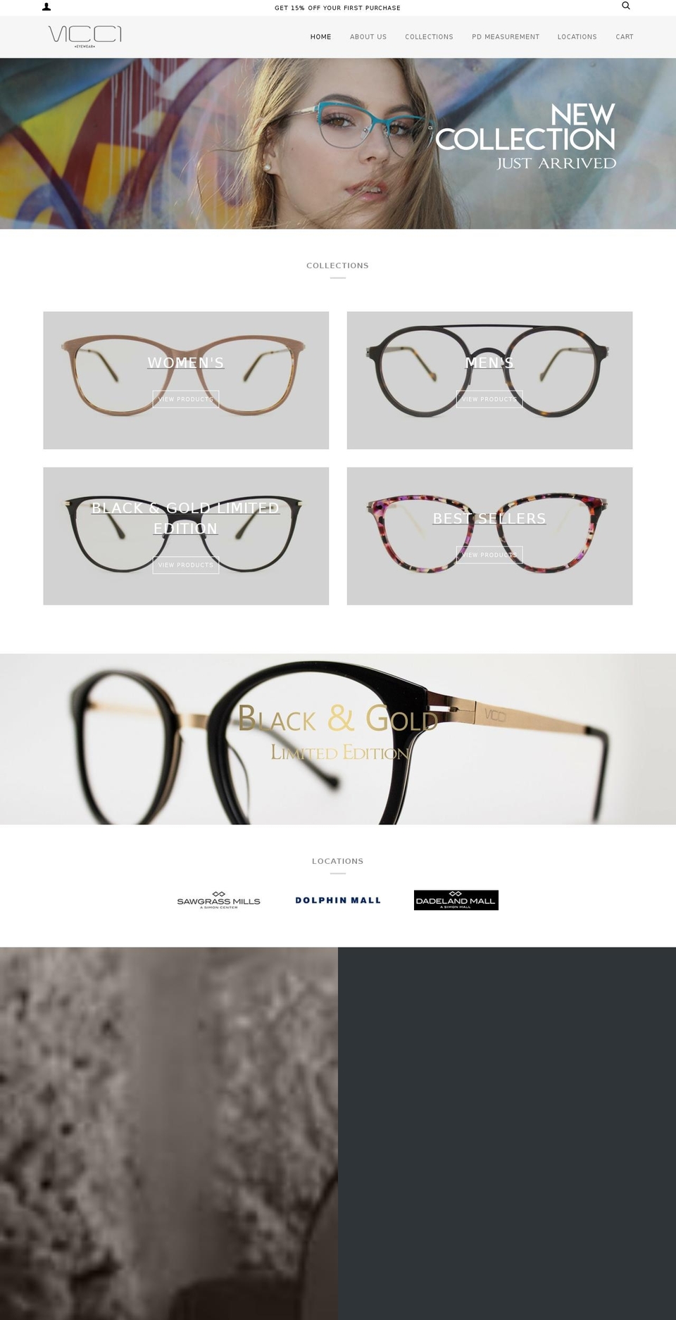 viccieyewear.com — Shopify storefront screenshot
