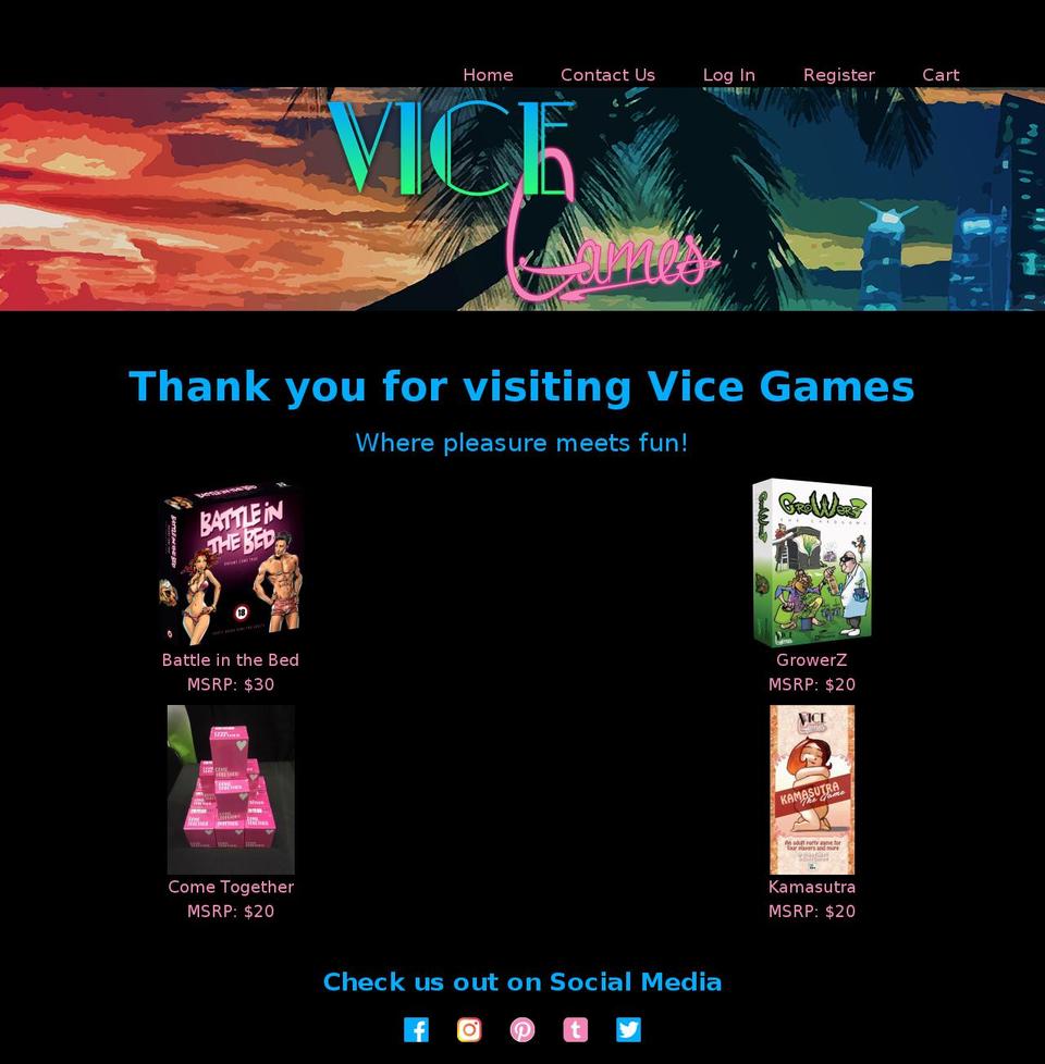 vice.games shopify website screenshot