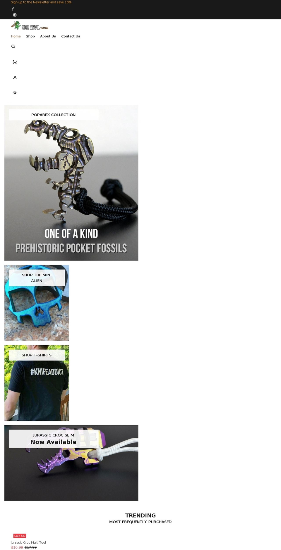 viceanviltactical.com shopify website screenshot
