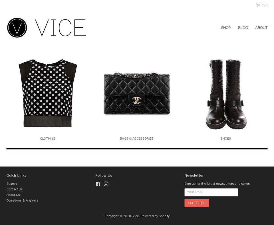 viceresale.com shopify website screenshot