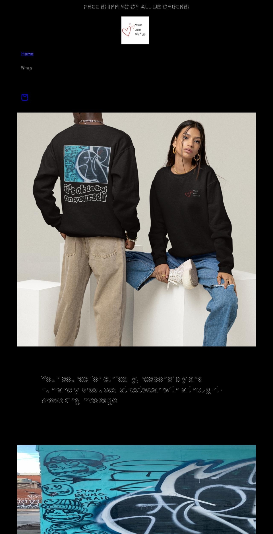 viceundvirtue.com shopify website screenshot