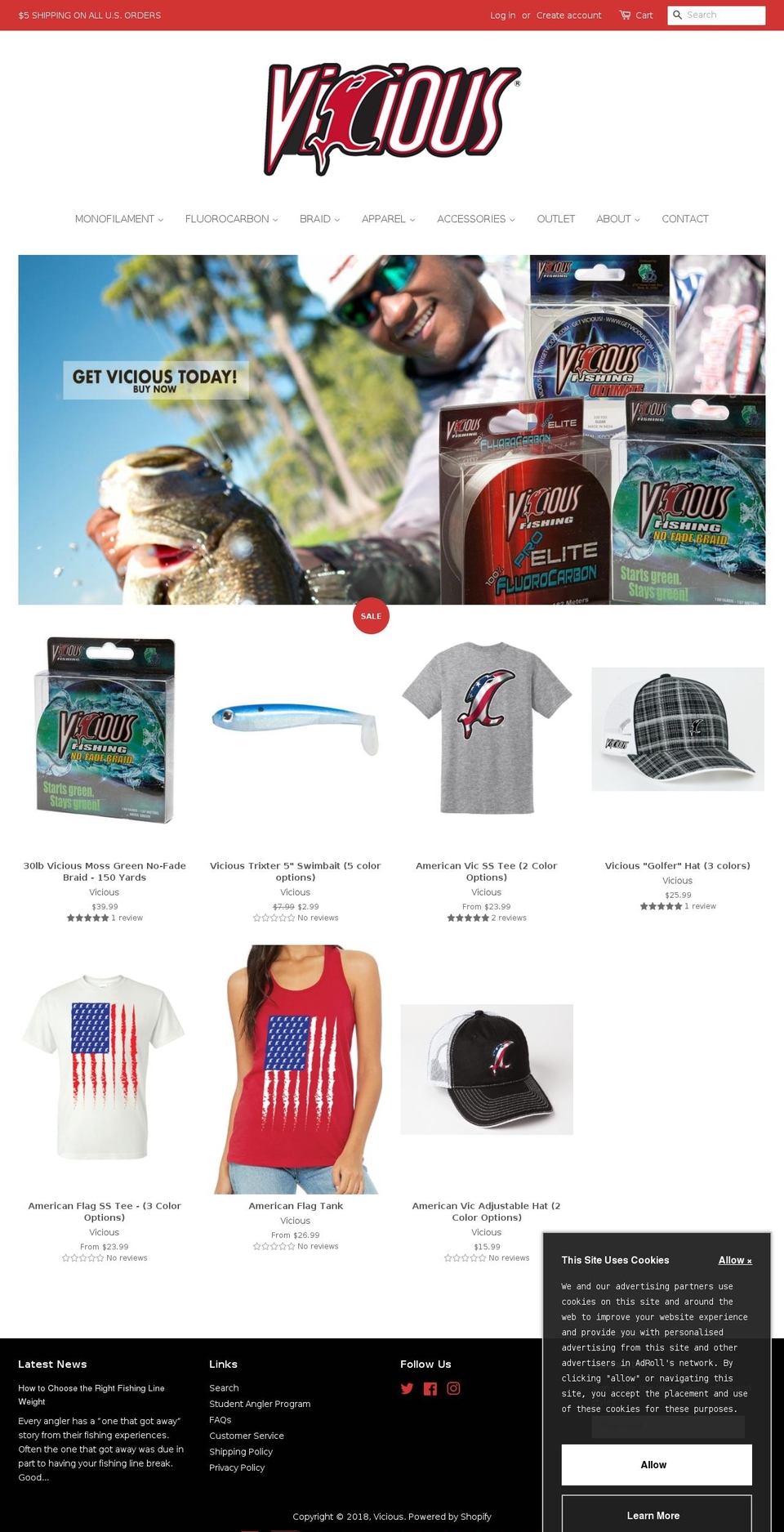 viciousbaits.com — Shopify storefront screenshot