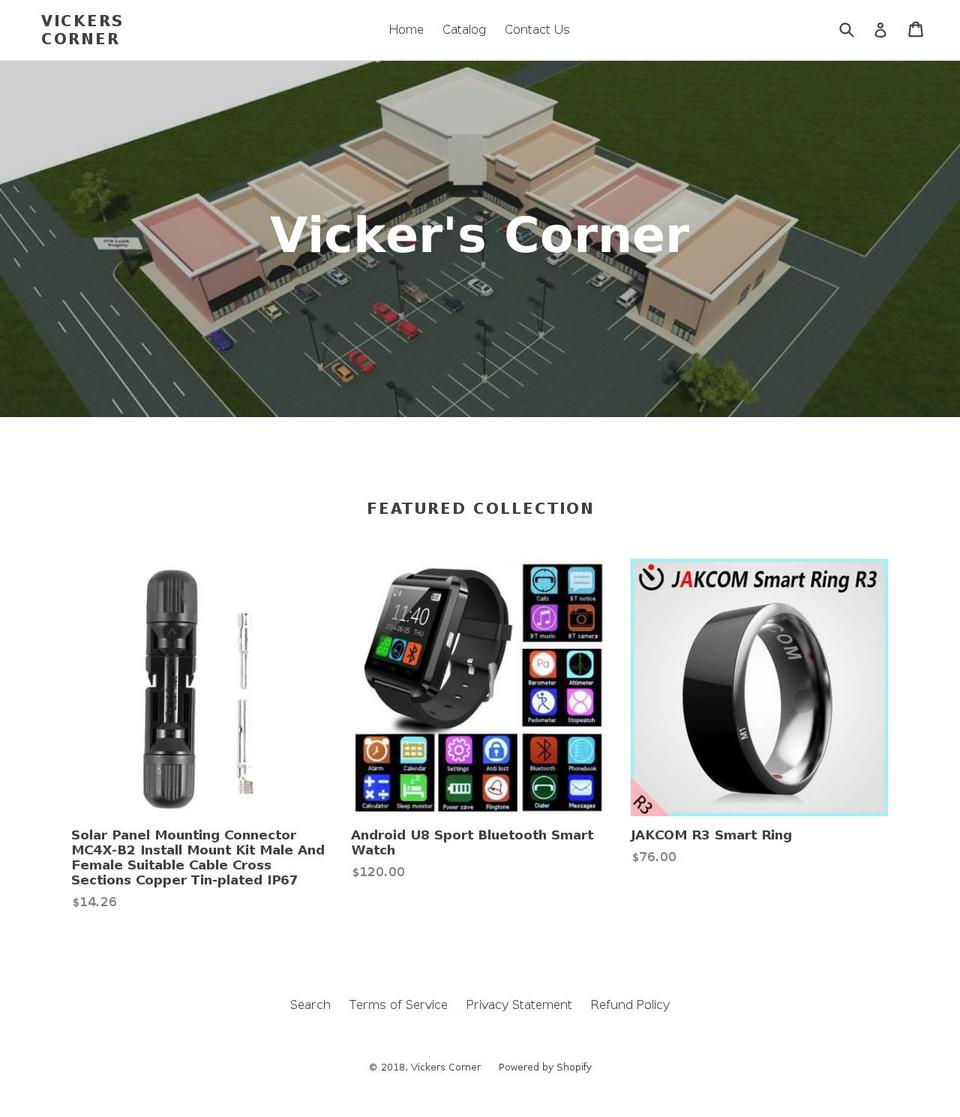 vickerscorner.com — Shopify storefront screenshot
