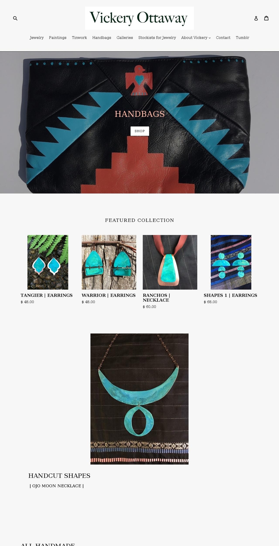 vickeryottaway.com shopify website screenshot