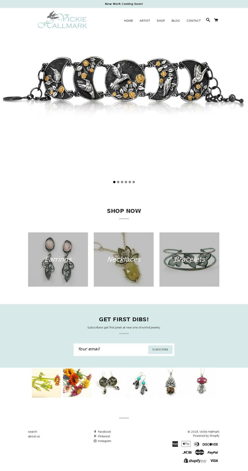 vickiehallmark.com shopify website screenshot