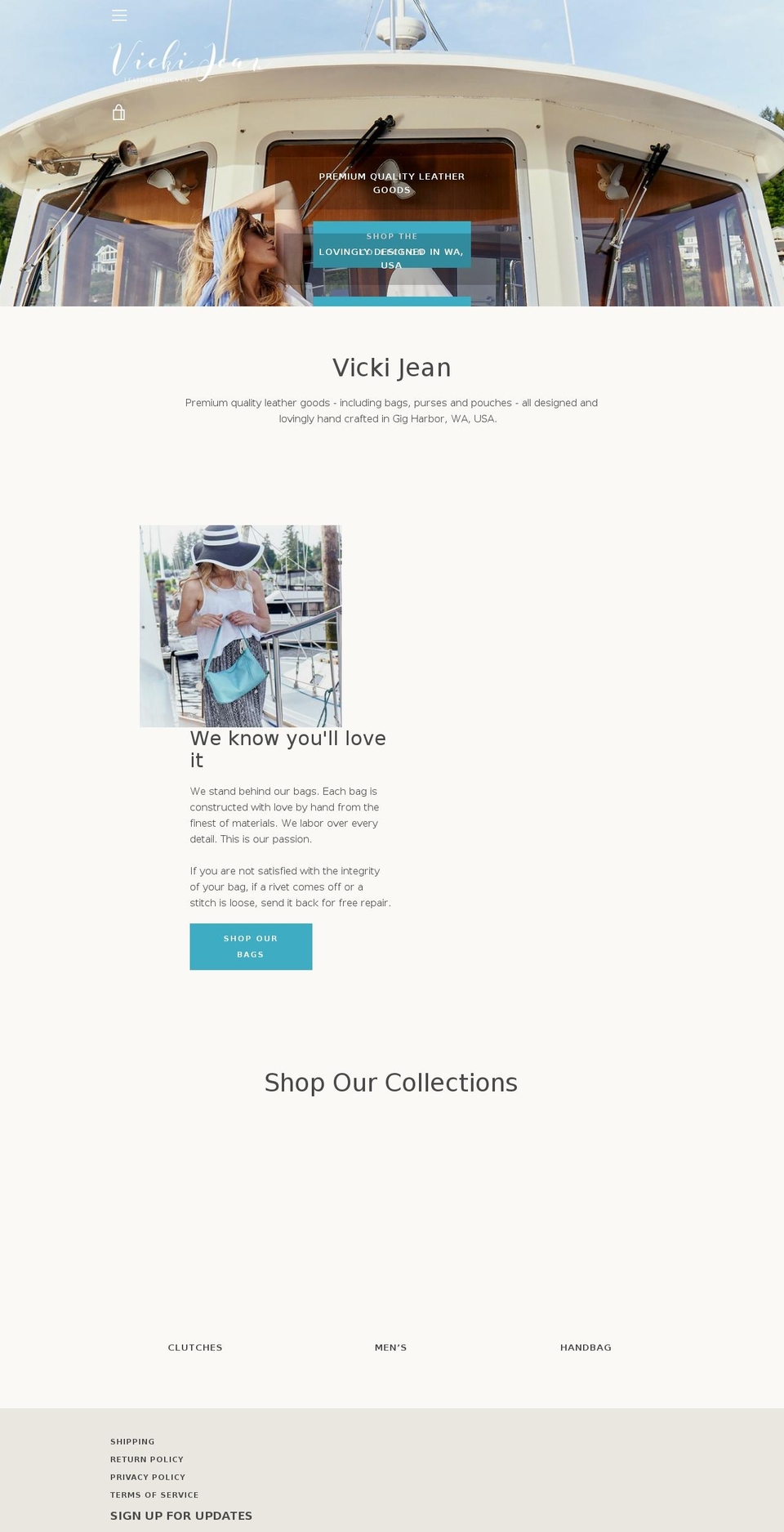 Fashion Shopify theme site example vickijeanbags.com