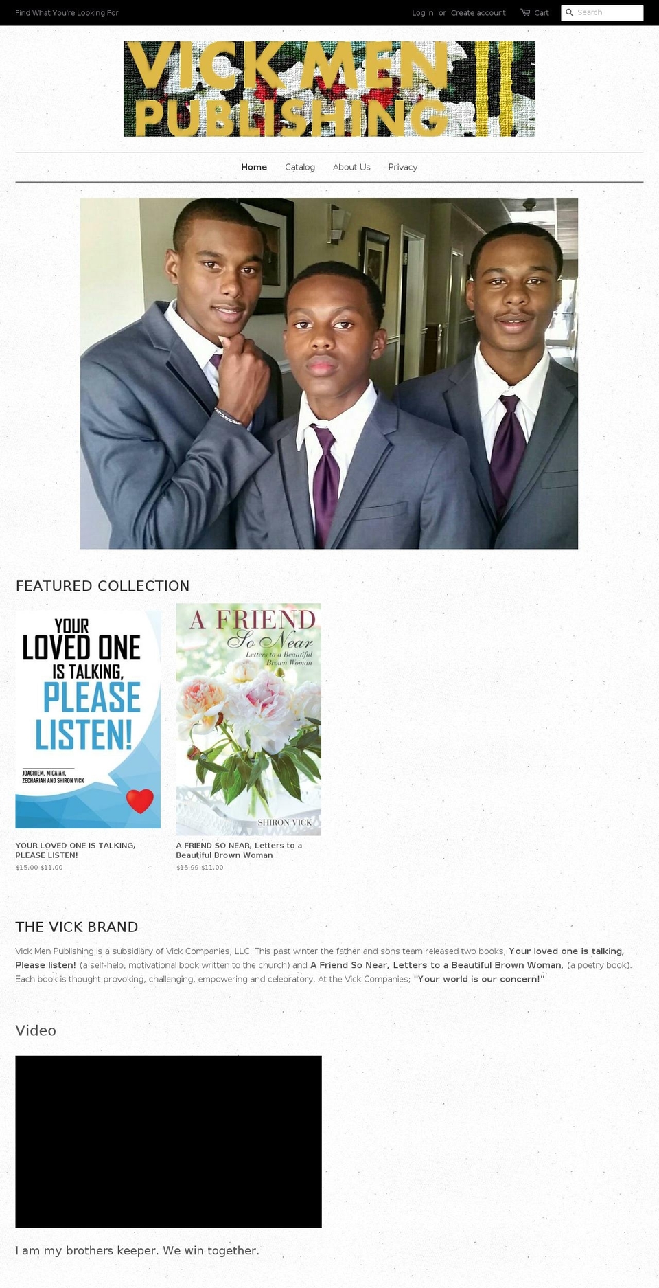 vickmenpublish.com — Shopify storefront screenshot