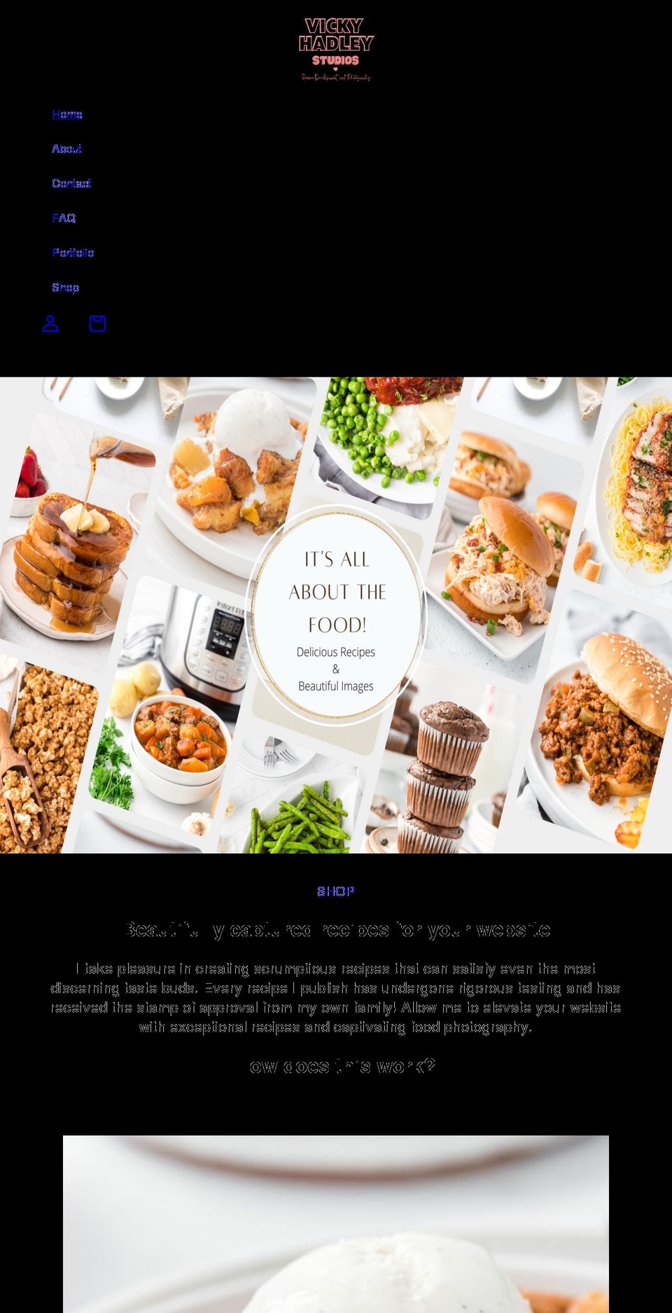 vickyhadley.com shopify website screenshot