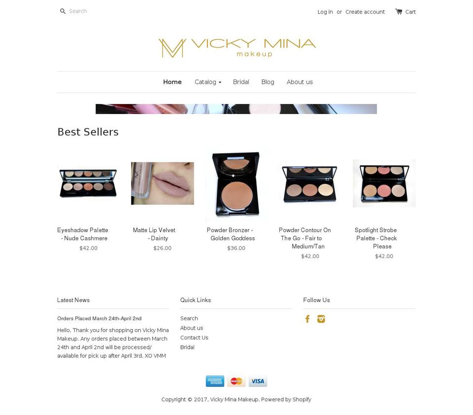 vickymina.com shopify website screenshot