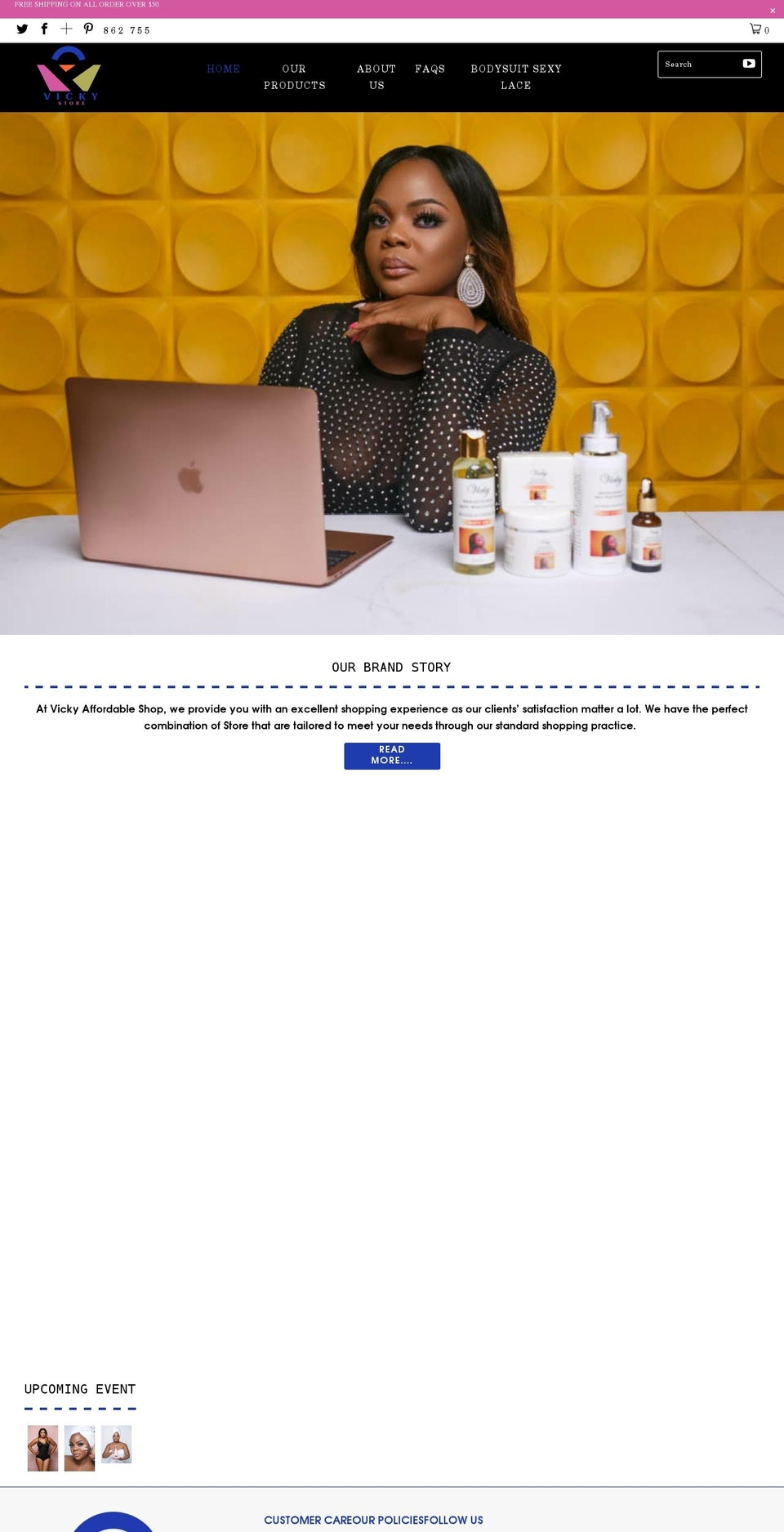 vickystore.net shopify website screenshot