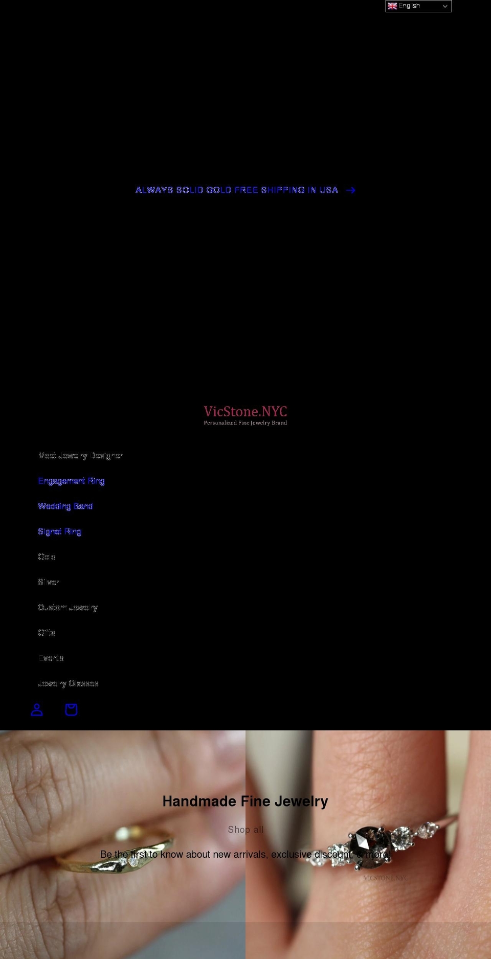vicstonenyc.com shopify website screenshot