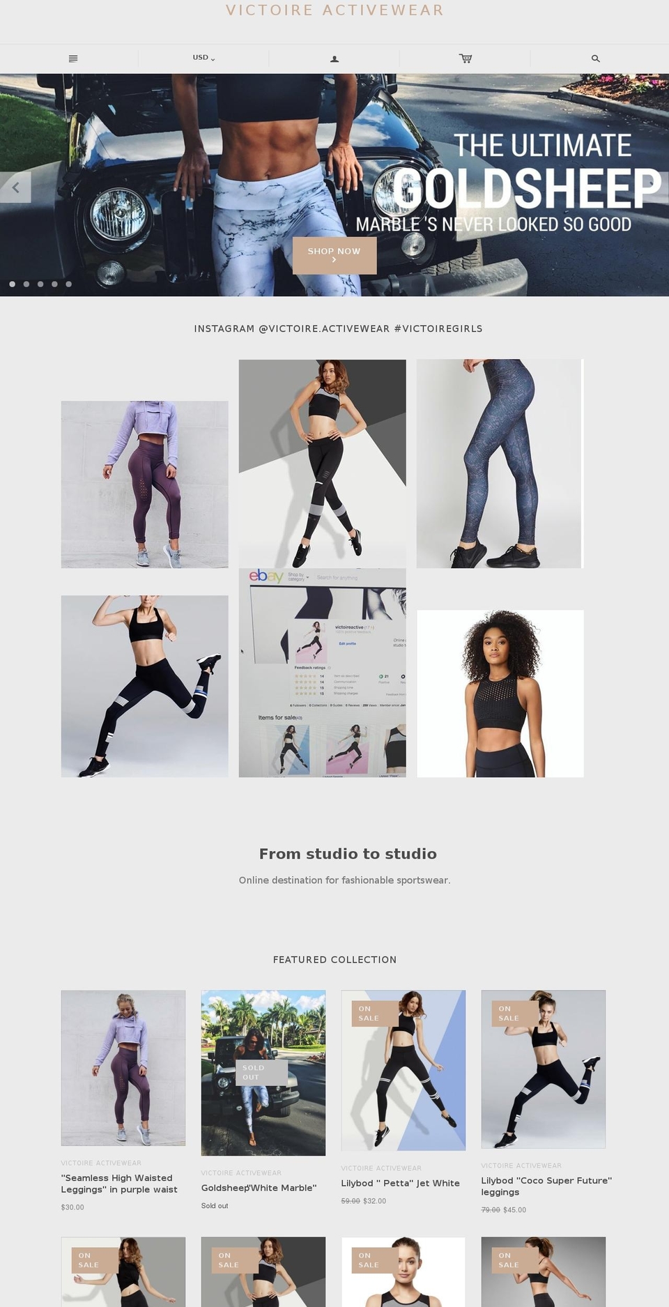 victoireactivewear.com shopify website screenshot