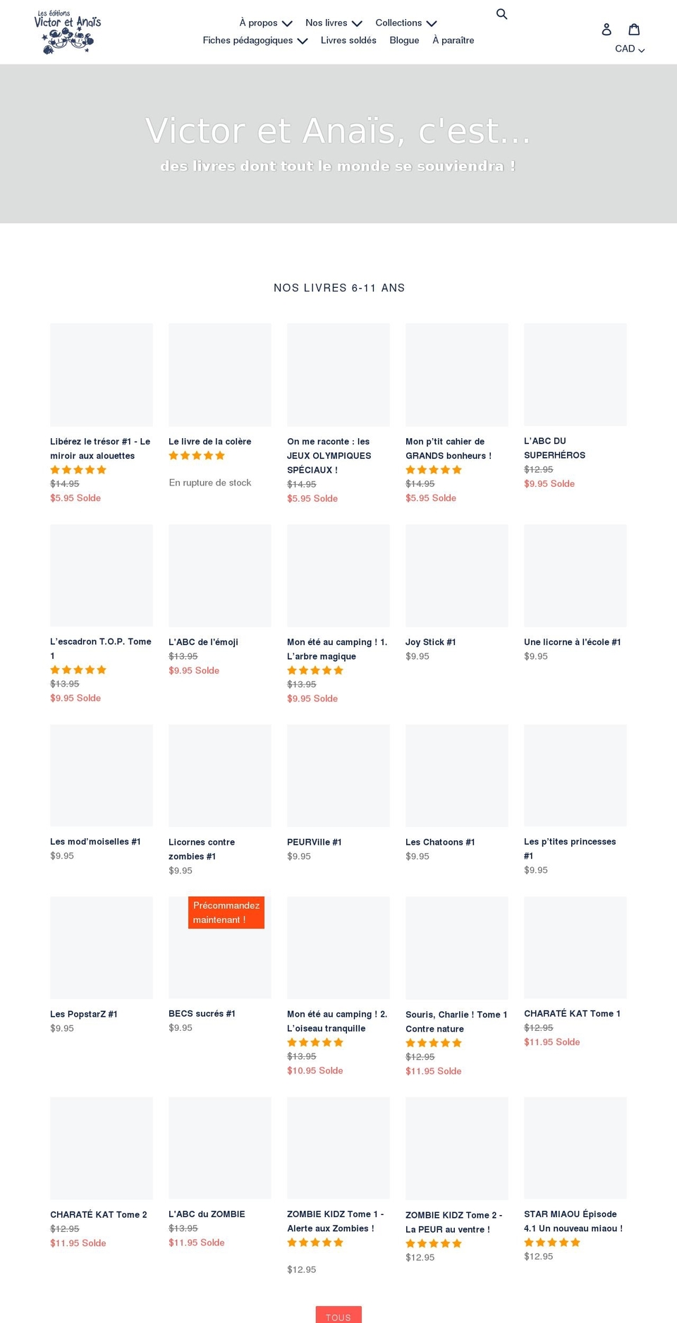 victoretanais.com — Shopify storefront screenshot
