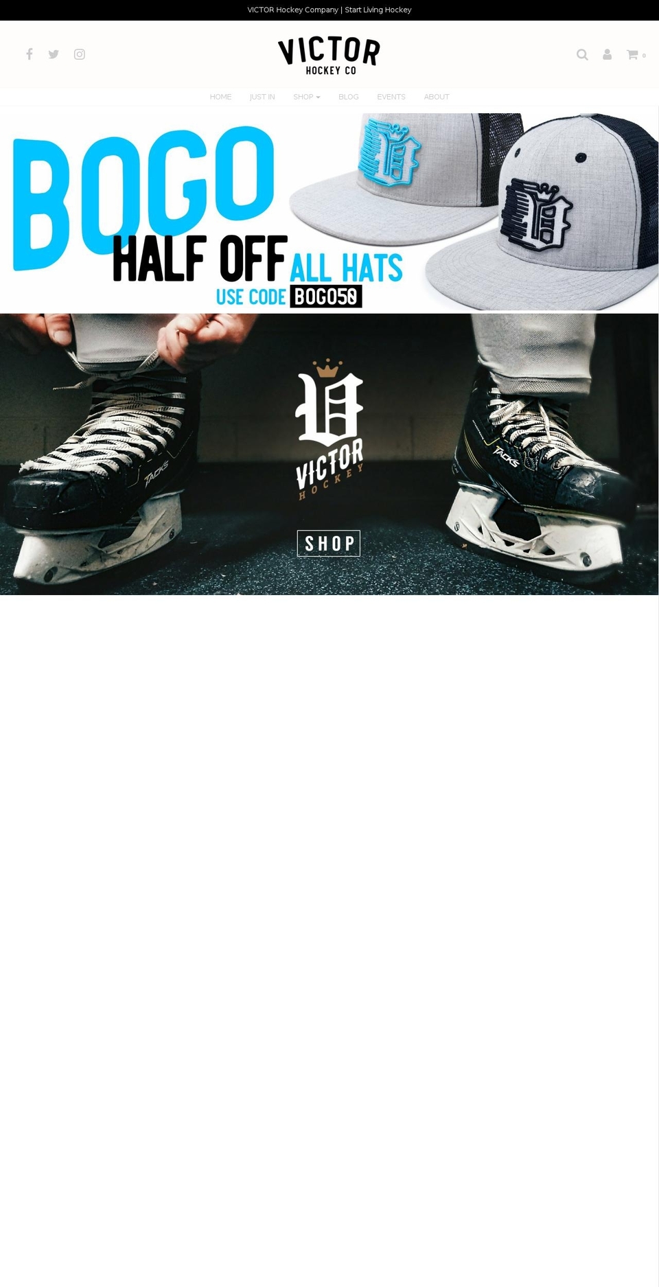 victorhockey.com shopify website screenshot