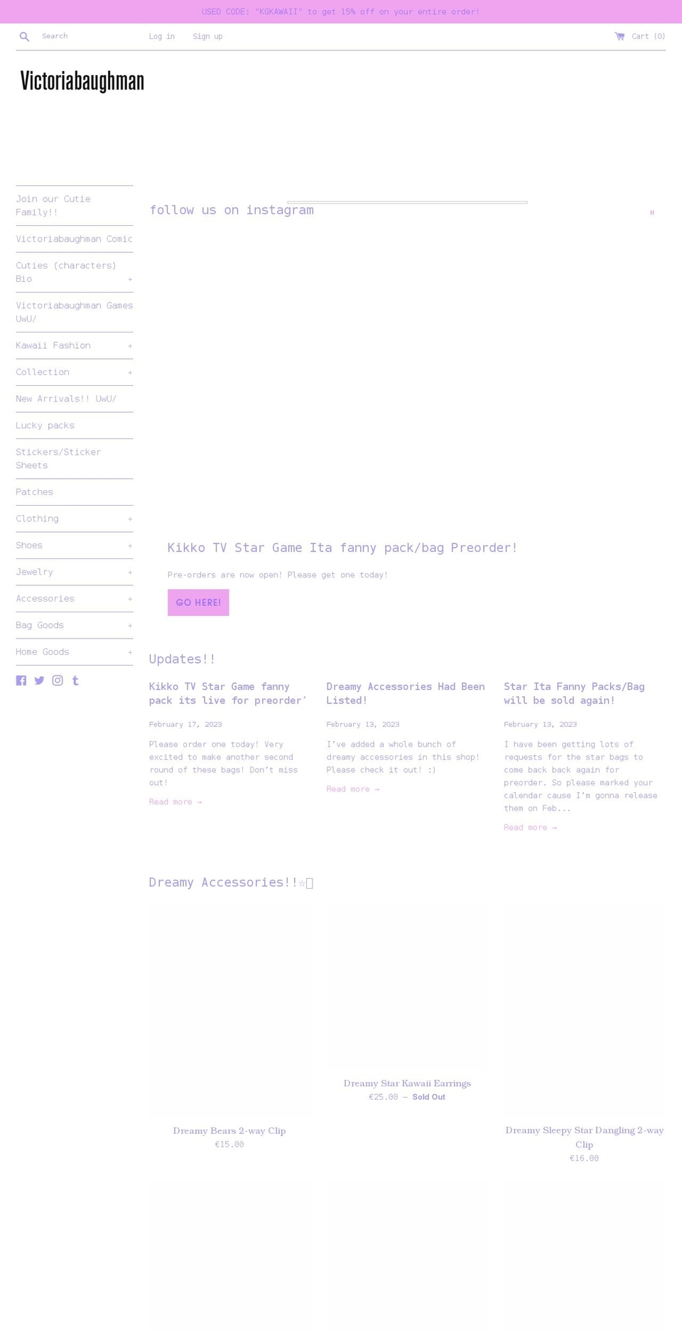 victoriabaughman.com shopify website screenshot